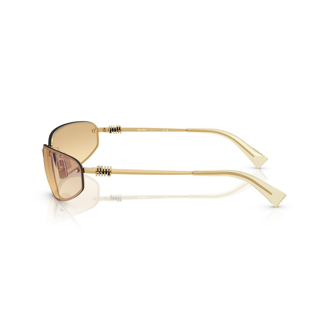 Miu Miu Rectangular Lens Sunglasses With Gold Frame