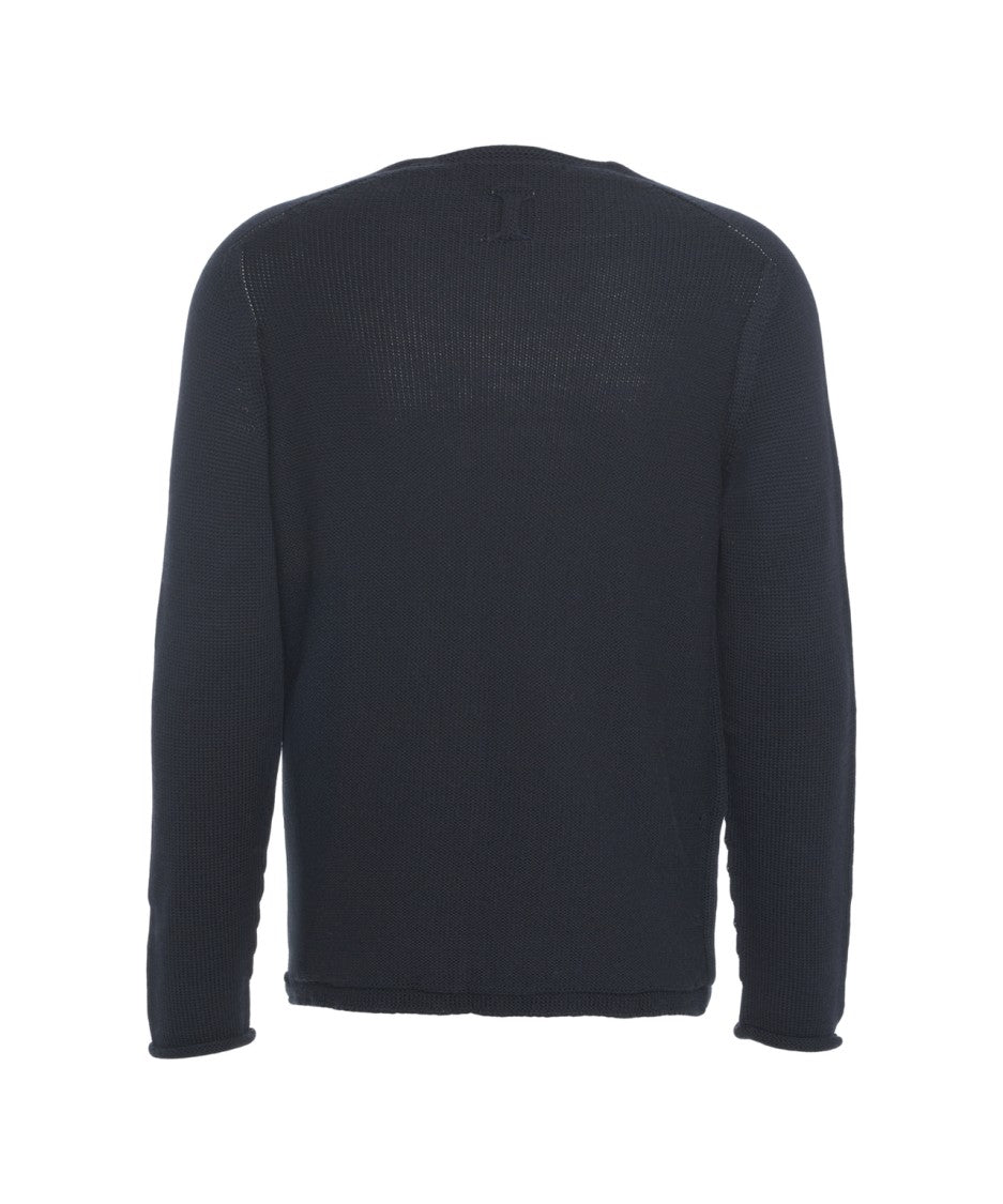 Hannes Roether Fine Knit Wool Sweater With Classic Crew Neck