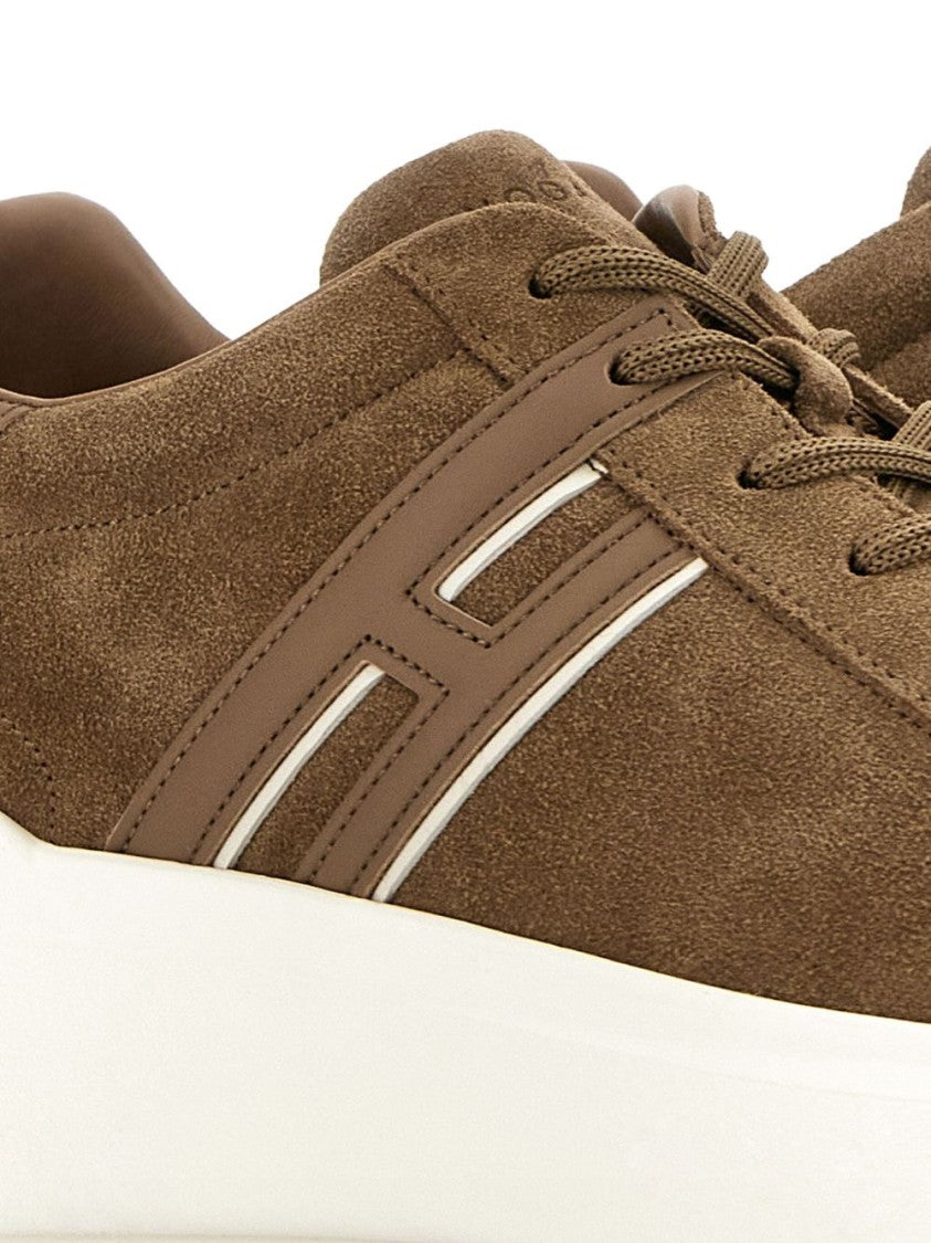 Hogan Brown Suede Sneakers