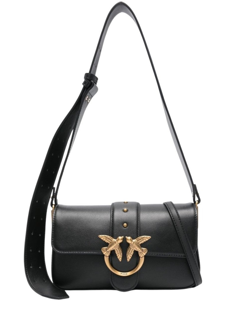 Pinko Black Leather Shoulder Bag
