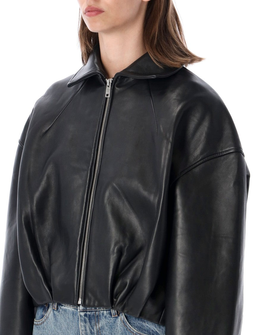Rotate Bonded Boxy Leather Oversized Jacket