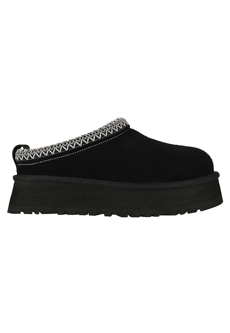 Ugg W Tazz Ii Suede Sheepskin Slip-On Platform Flats