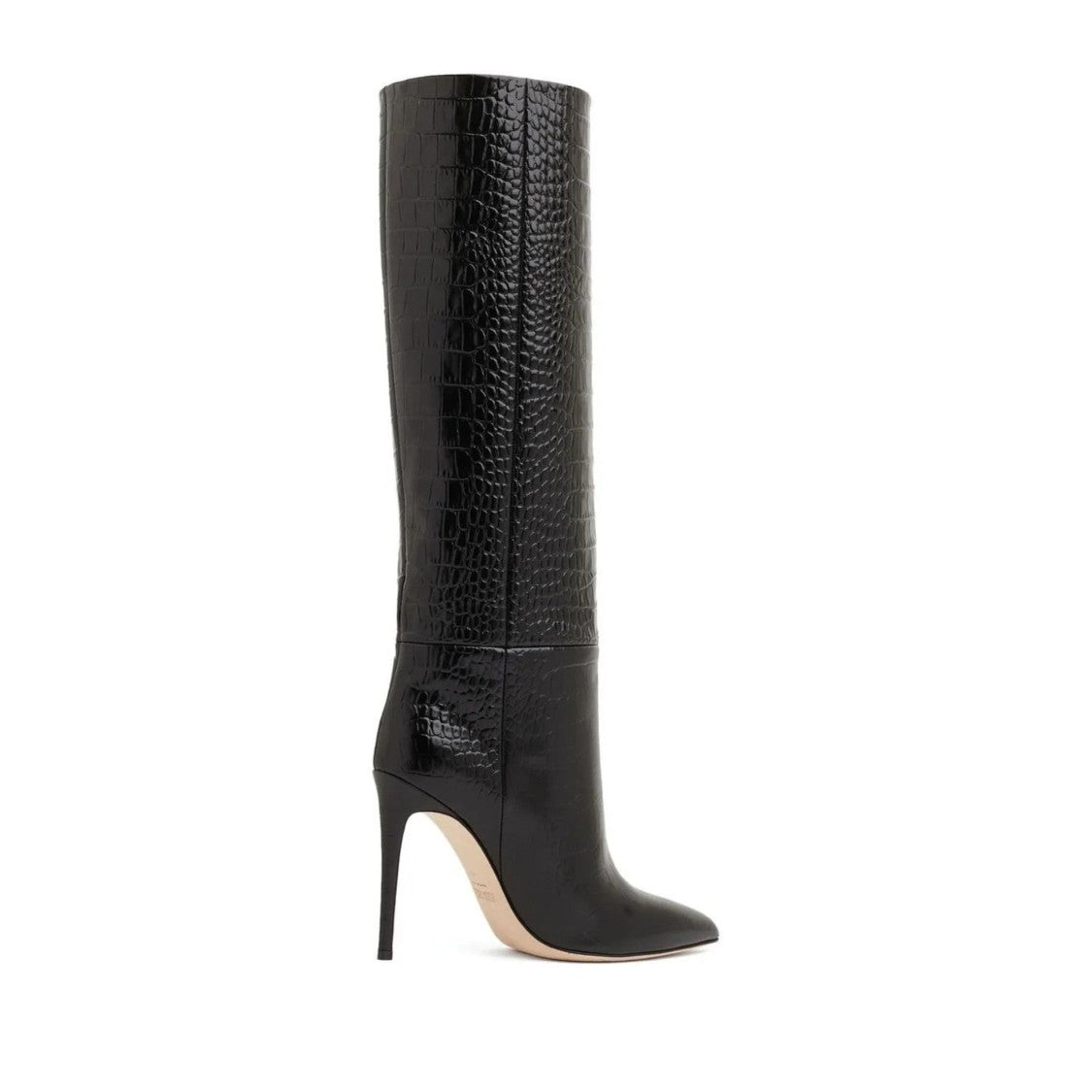 Paris Texas Black Calf Leather Stiletto Mid-Calf Boots