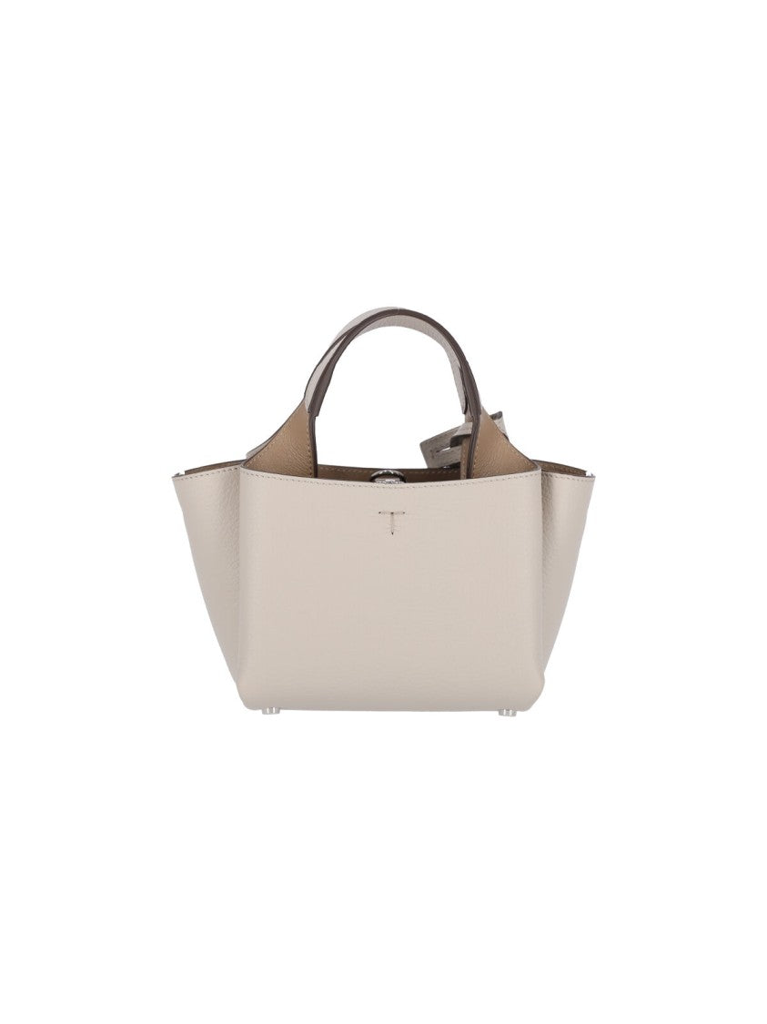 Tod's Structured Panna Leather Shoulder Bag