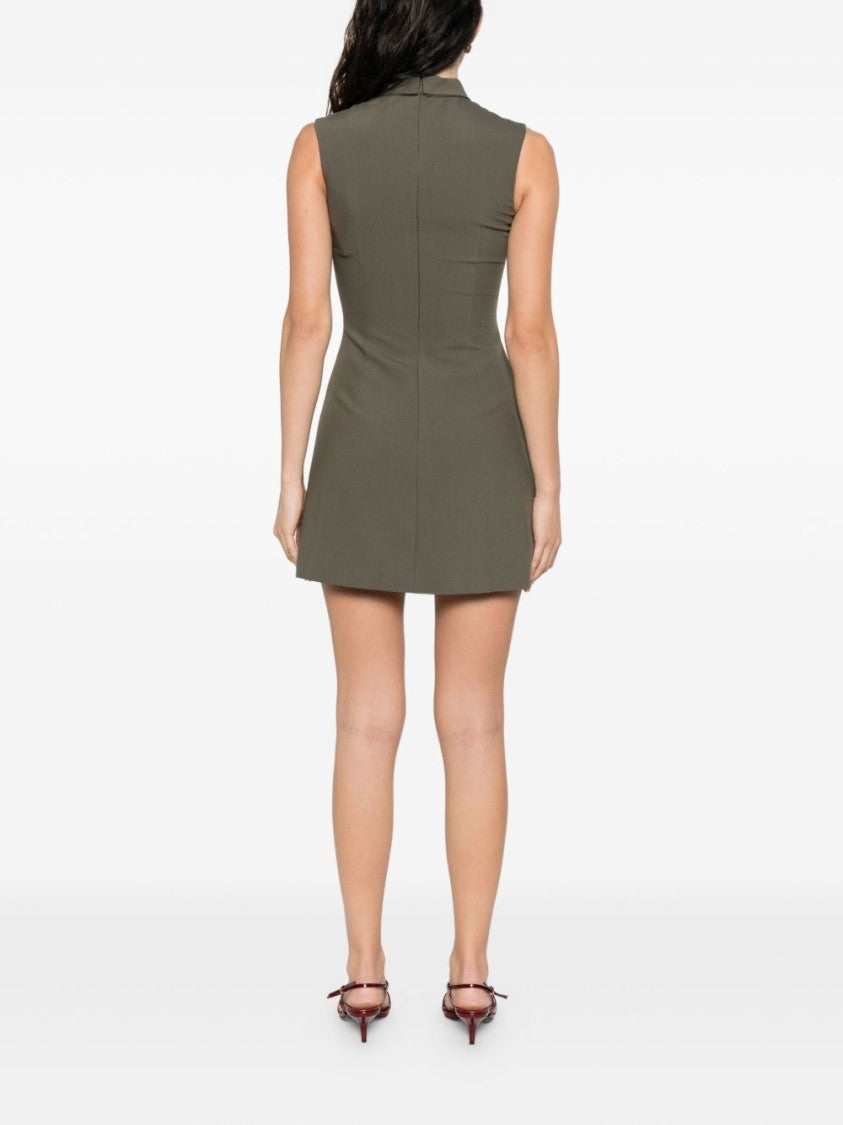Self-Portrait Fitted Twill Mini Dress