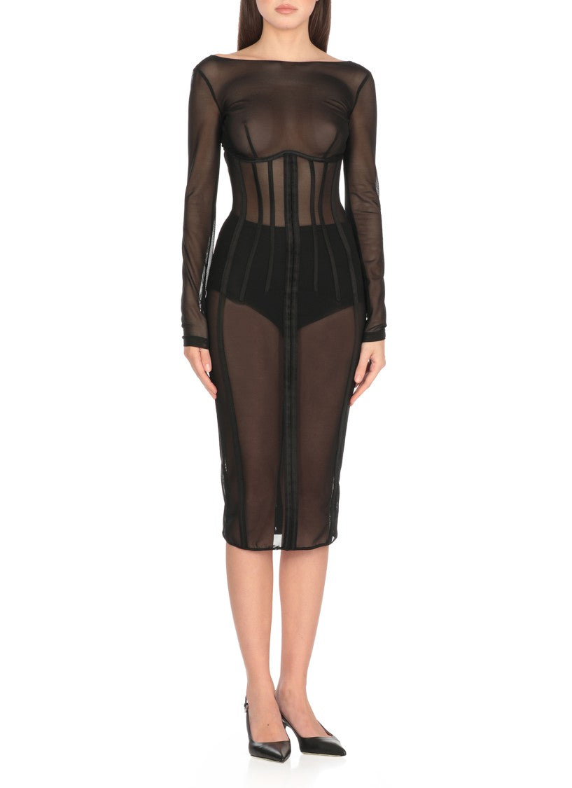 Elisabetta Franchi Tulle Bustier Dress