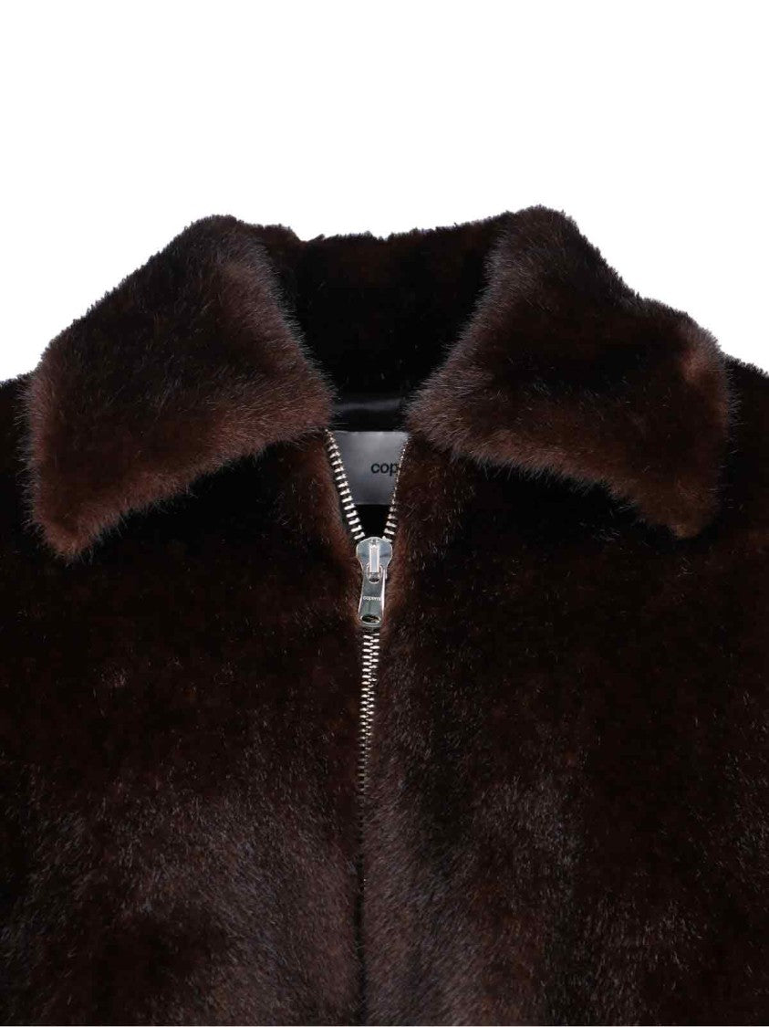 Coperni Eco-Fur Bomber Jacket With Classic Collar