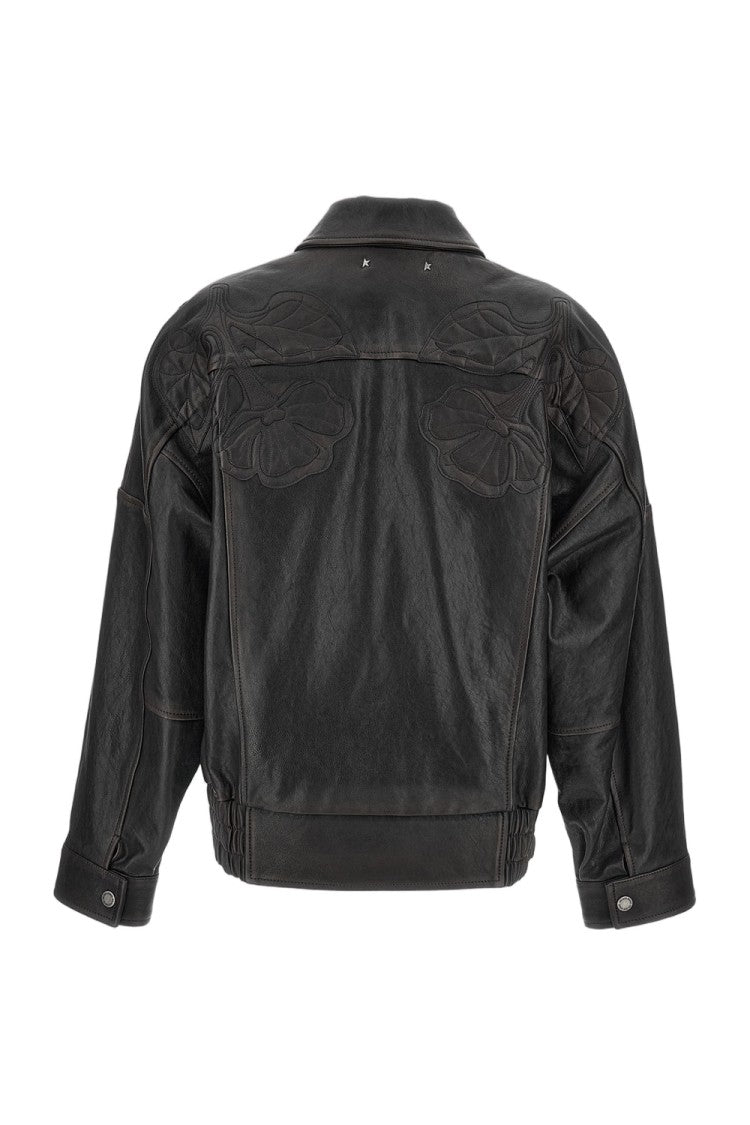 Golden Goose Nappa Leather Jacket With Embroidery