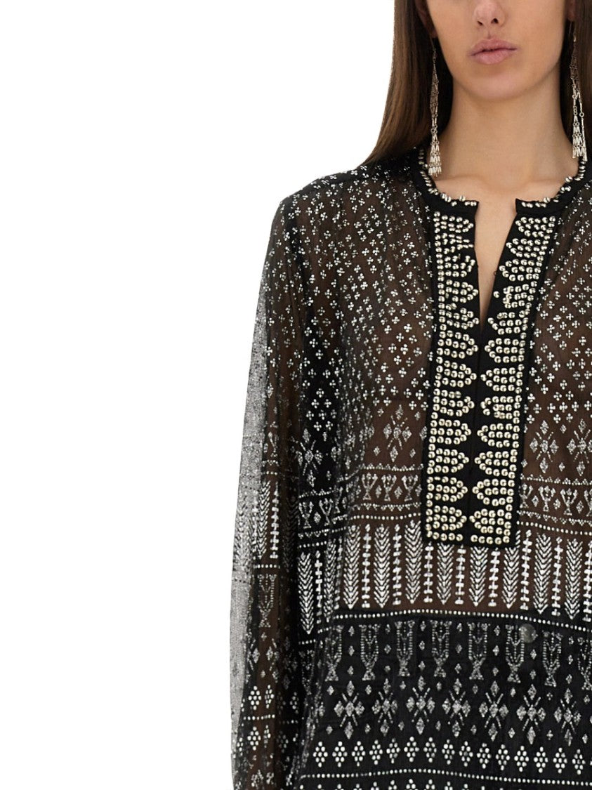 Isabel Marant Sheer Black "Nickie" Top