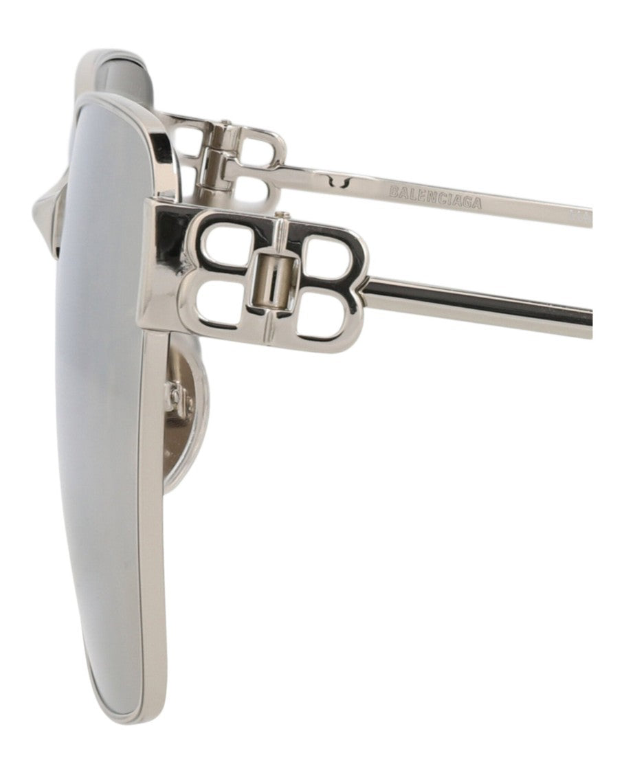 Balenciaga Square-Frame Metal Sunglasses