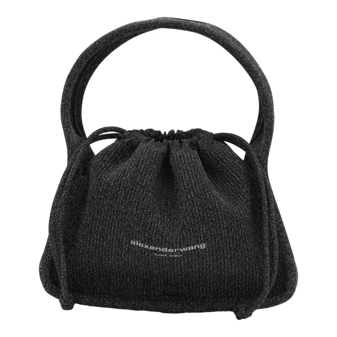 Alexander Wang Textured Black Handbag With Rounded Handle