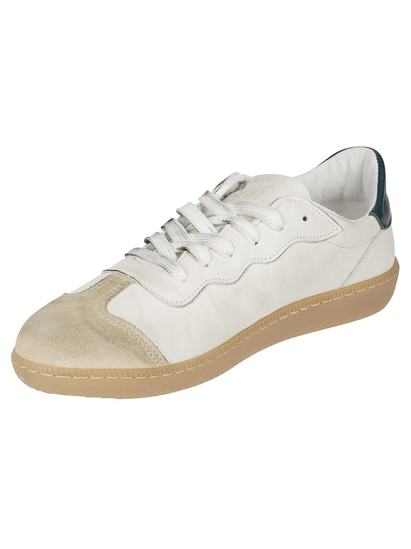 Be980 White Leather Sneakers