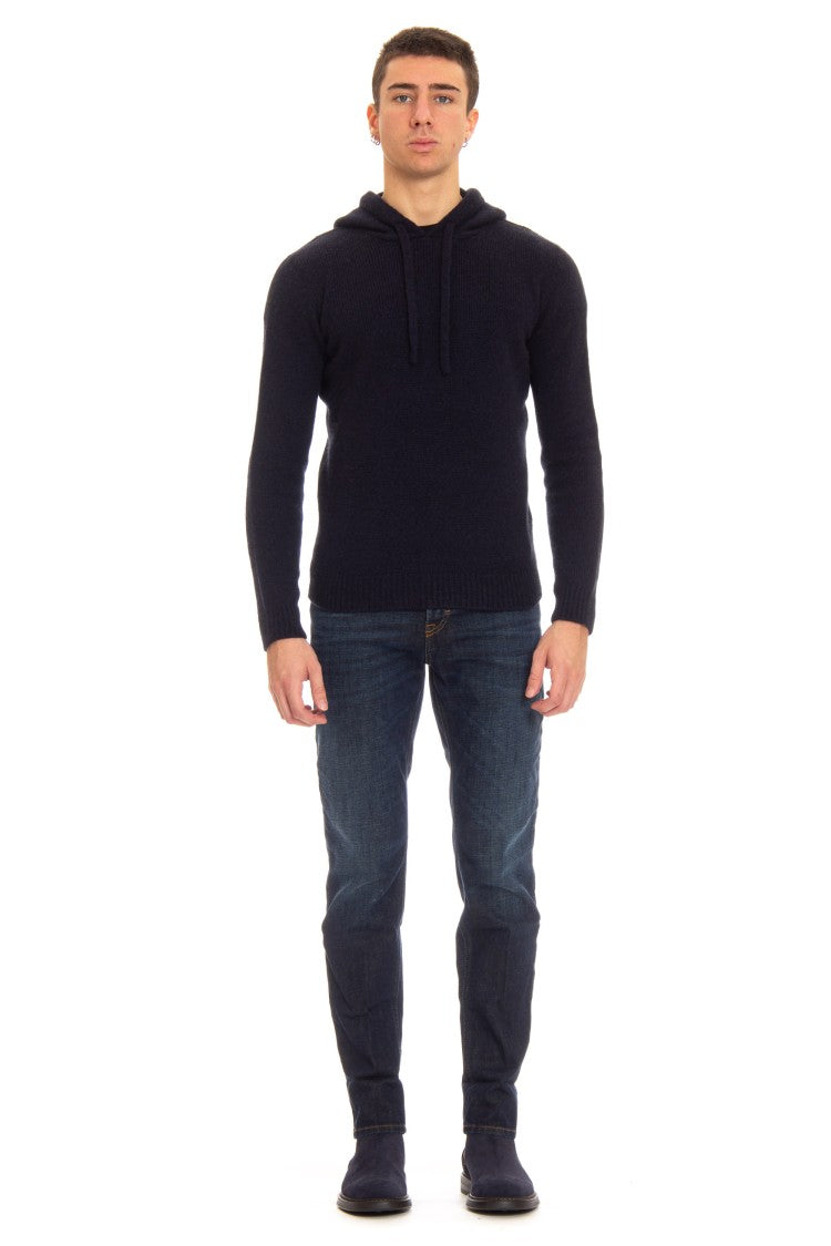 Roberto Collina Camel Wool Hooded Sweater