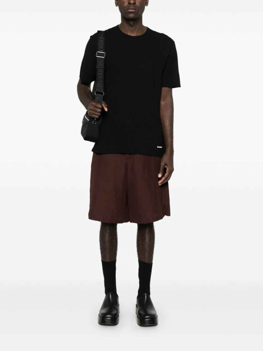 Jil Sander Short-Sleeved Black T-Shirt With Logo Detail
