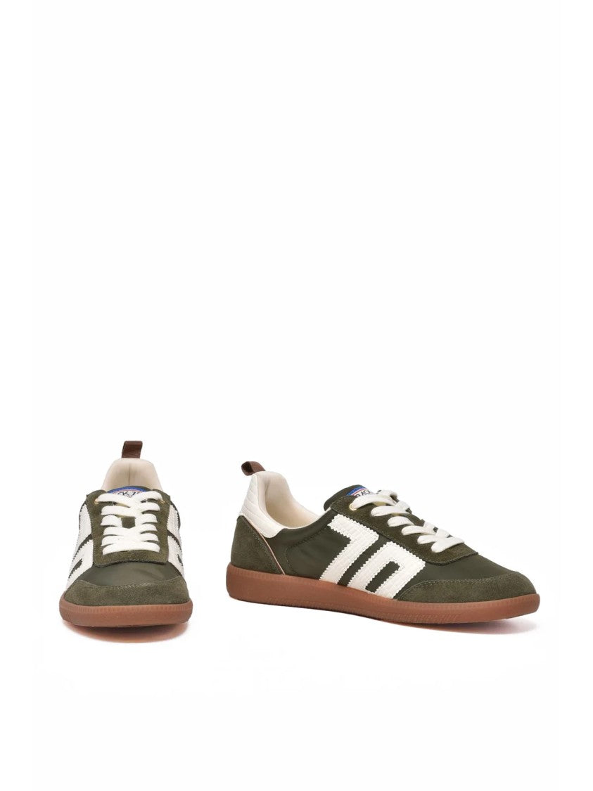 Back 70 Green Leather-Blend Low-Top Sneakers