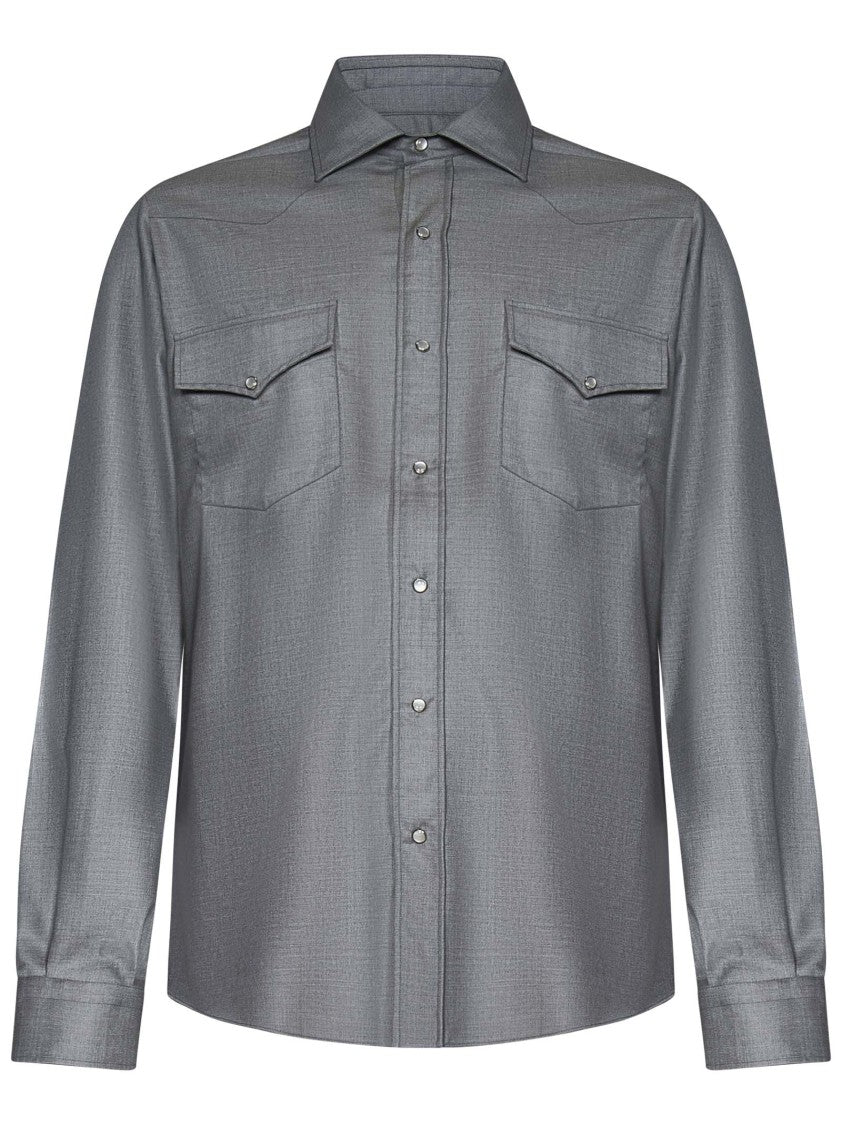 Franzese Collection Tailored Grey Western Shirt