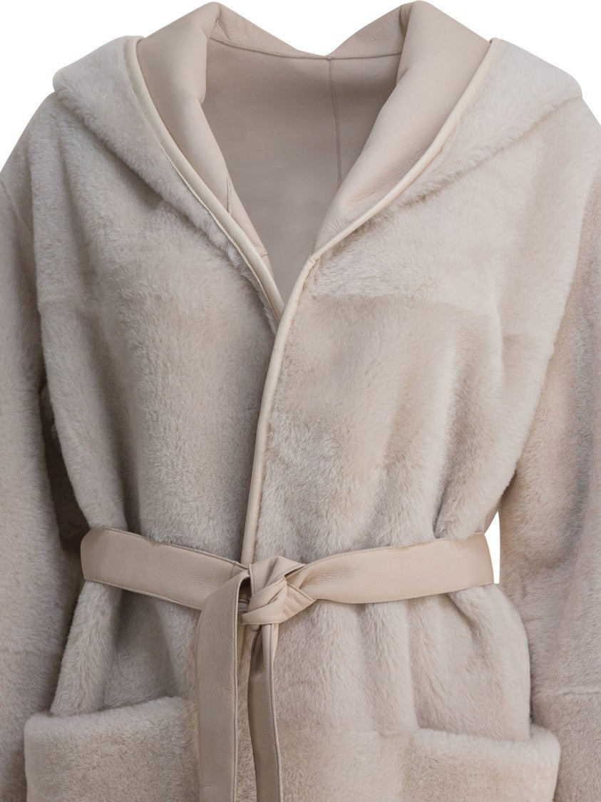 Blancha White Shearling Coat