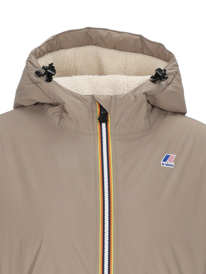 K-Way 3/4 Length Relaxed Fit Jacket With Plush Lining