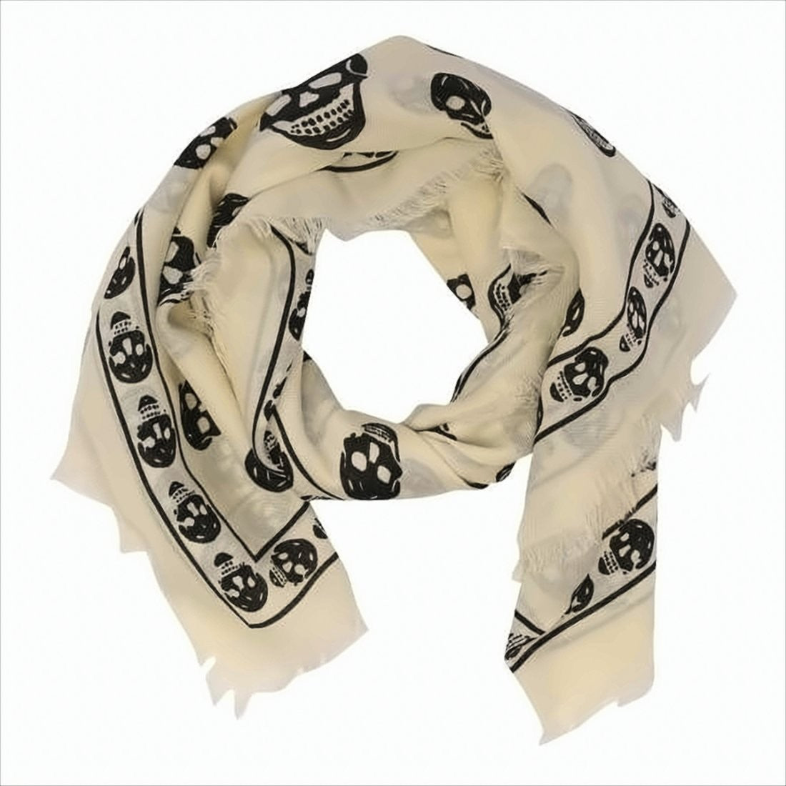 Alexander Mcqueen Wool Scarf With Iconic Skull Motif