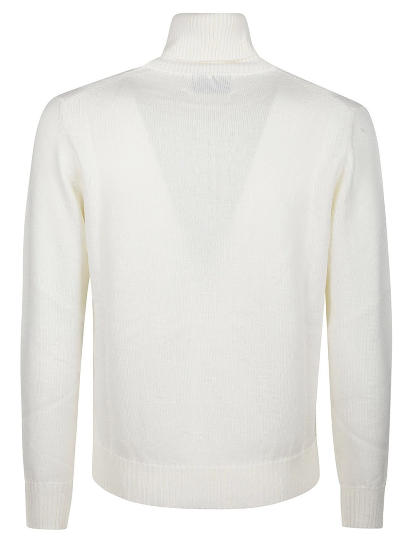 Ballantyne Merino Wool Turtleneck Sweater With Ribbed Details