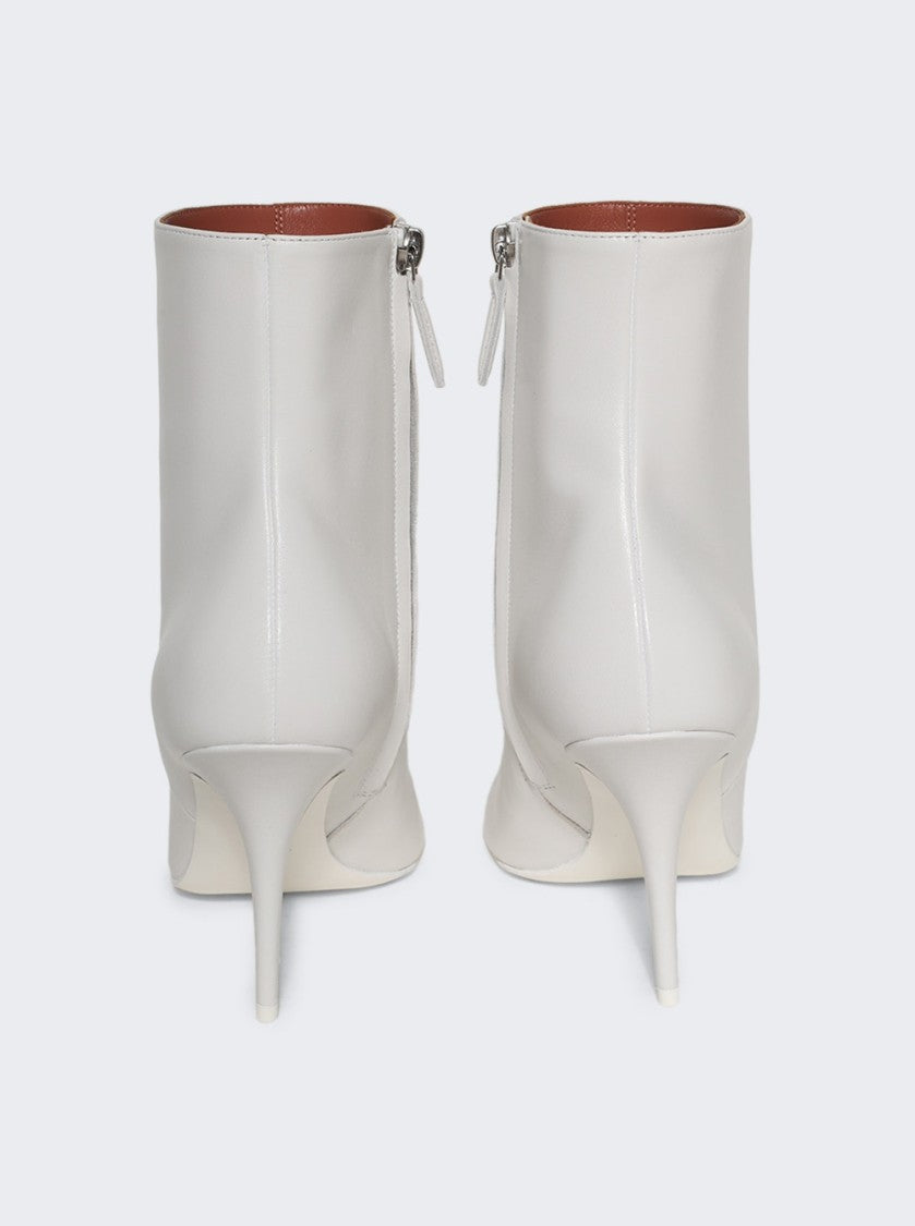 Amina Muaddi Barbara Bootie - White Nappa Leather