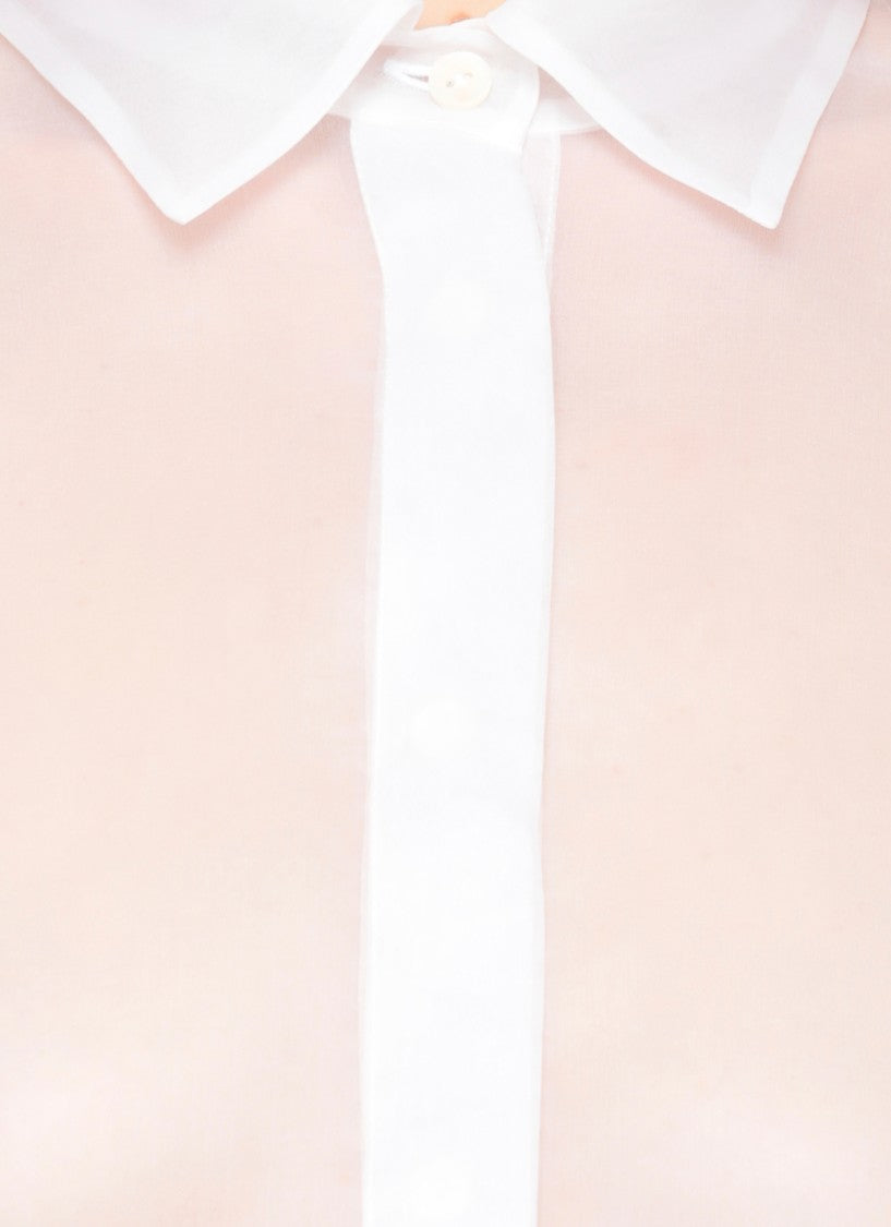 Parosh White Shake Silk Shirt