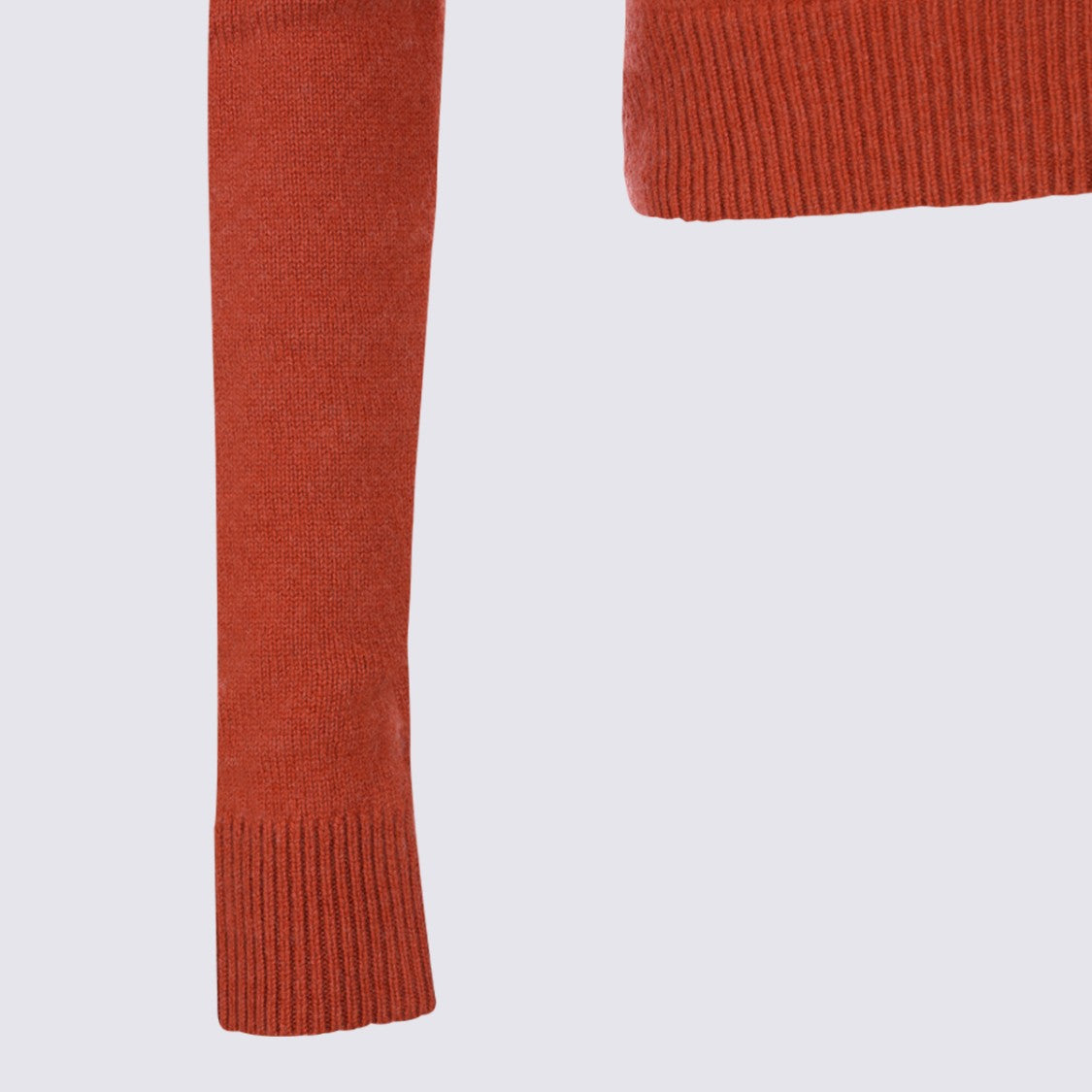 Saint Laurent Crew Neck Knit Sweater In Rich Rust Hue