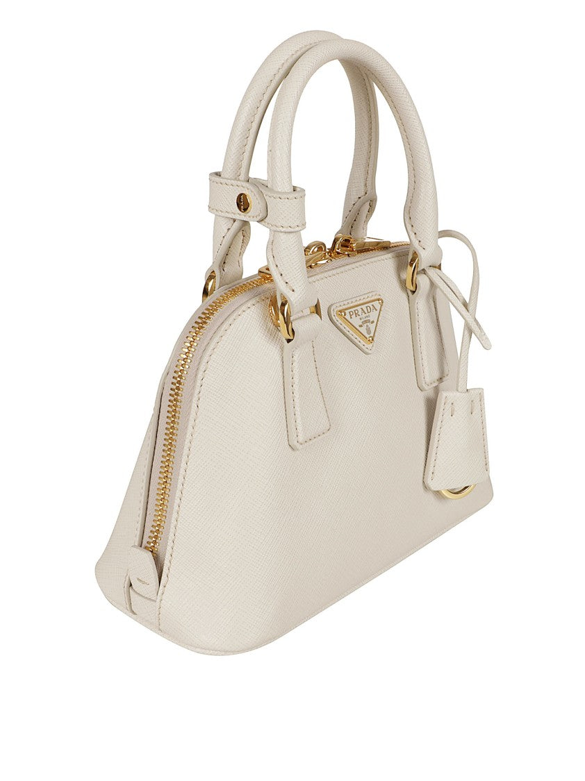 Prada Structured Handbag With Enameled Logo