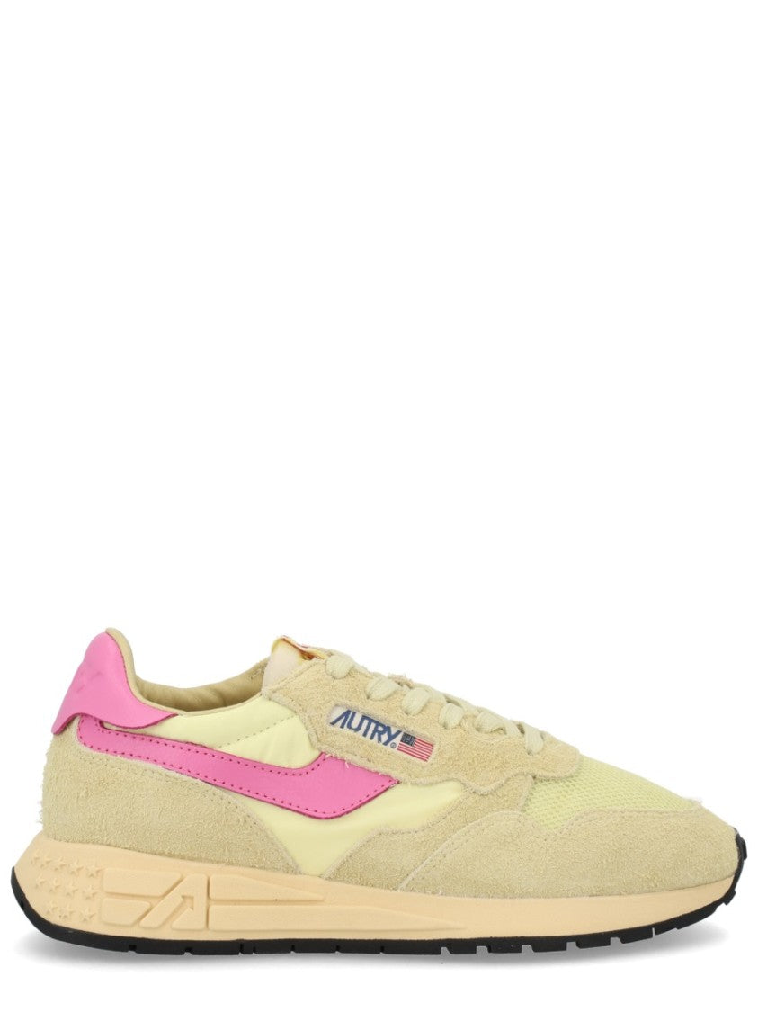 Autry Reelwind Low Suede Overlays Pink Sneakers
