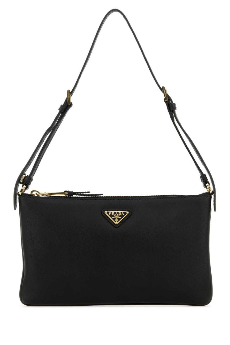 Prada Rectangular Black Calf Leather Crossbody Bag