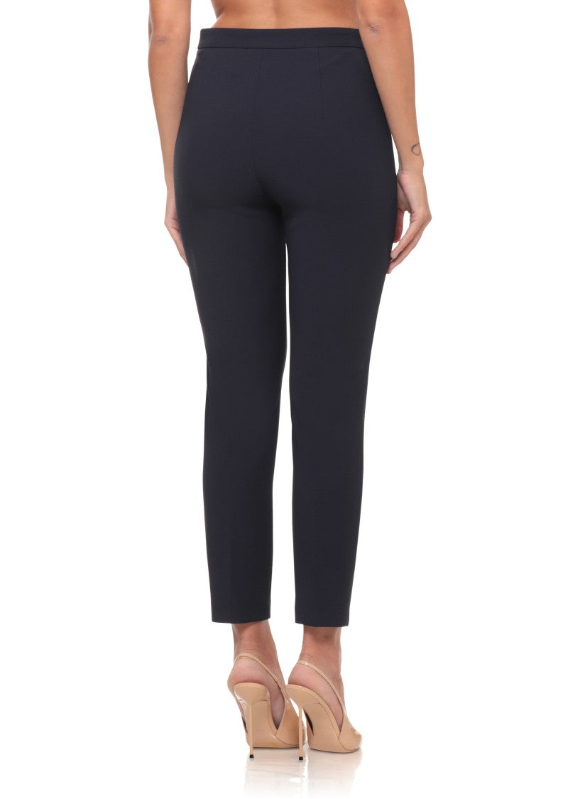 Elisabetta Franchi Ankle-Length Tailored Trousers With Decorative Waist Application