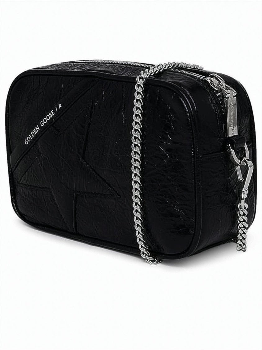 Golden Goose Glossy Black Lambskin Shoulder Bag