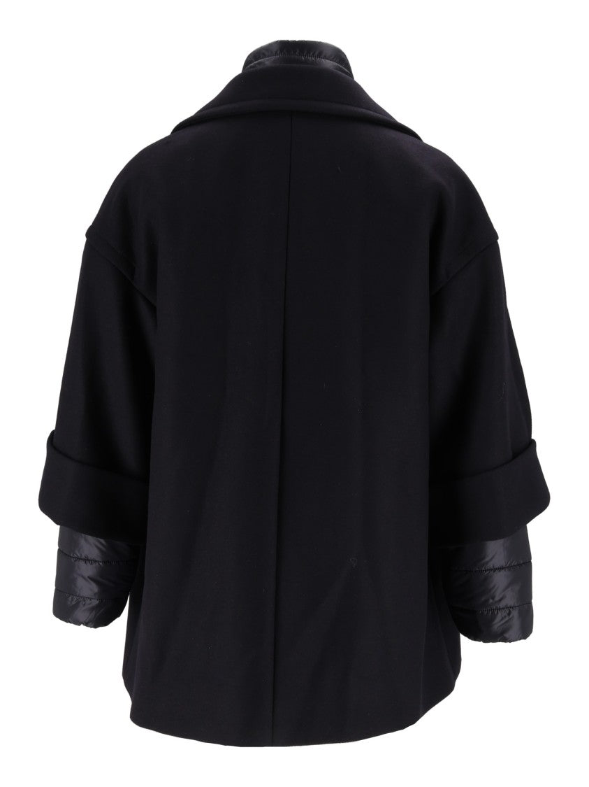Fay Black Double-Layer Quilted Cape