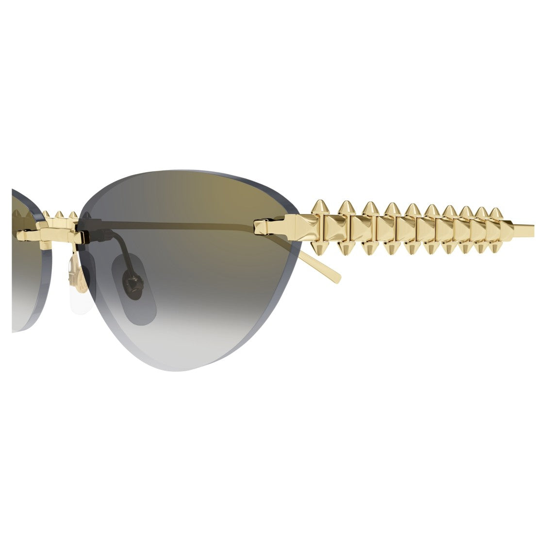 Cartier Rimless Sunglasses With Gradient Lenses And Pyramid Studs