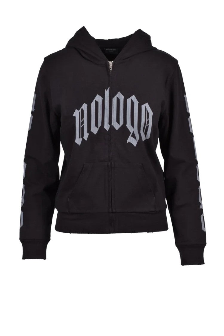 Balenciaga Cotton Stretch Sweatshirt - Black