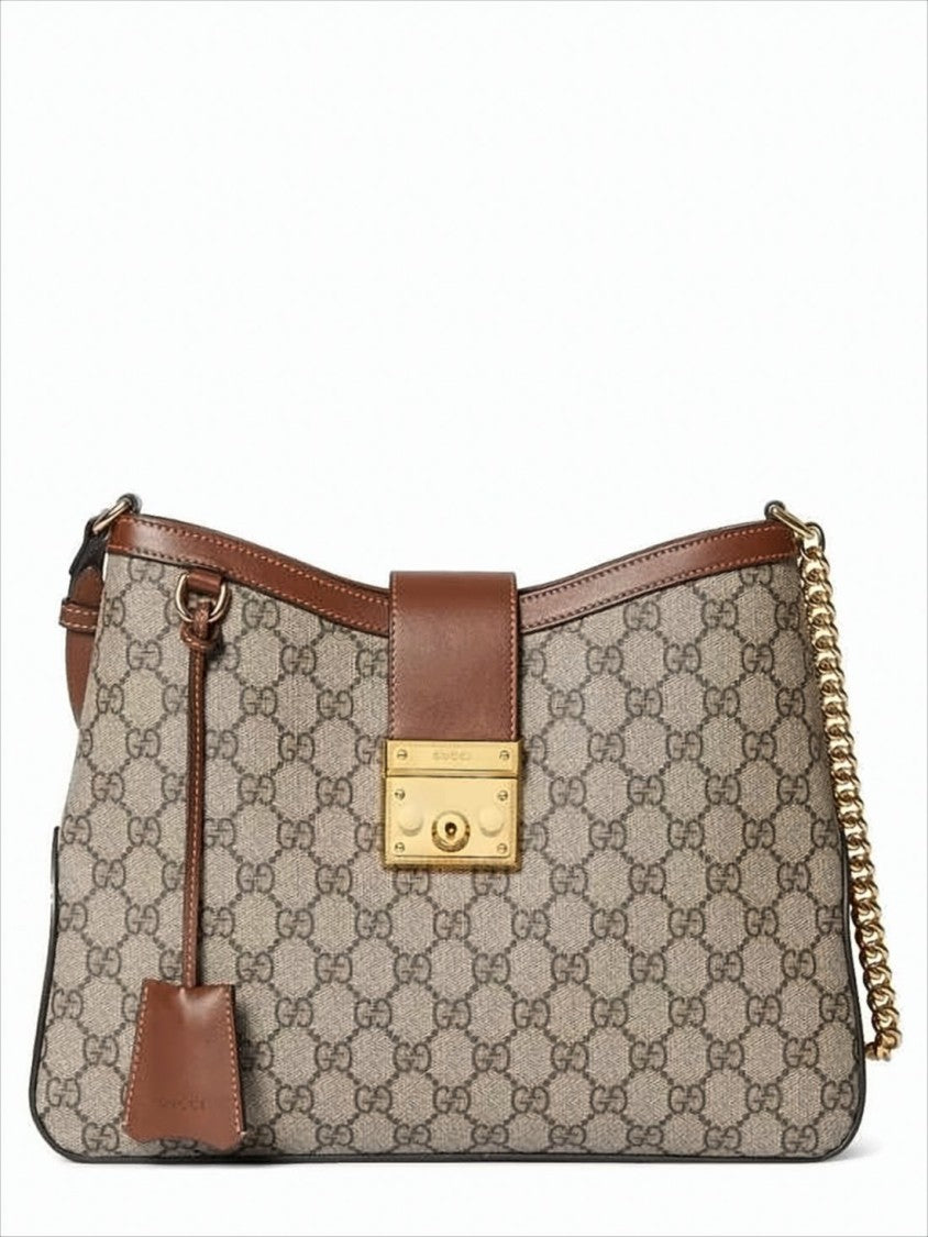Gucci Structured Monogram Canvas Shoulder Bag