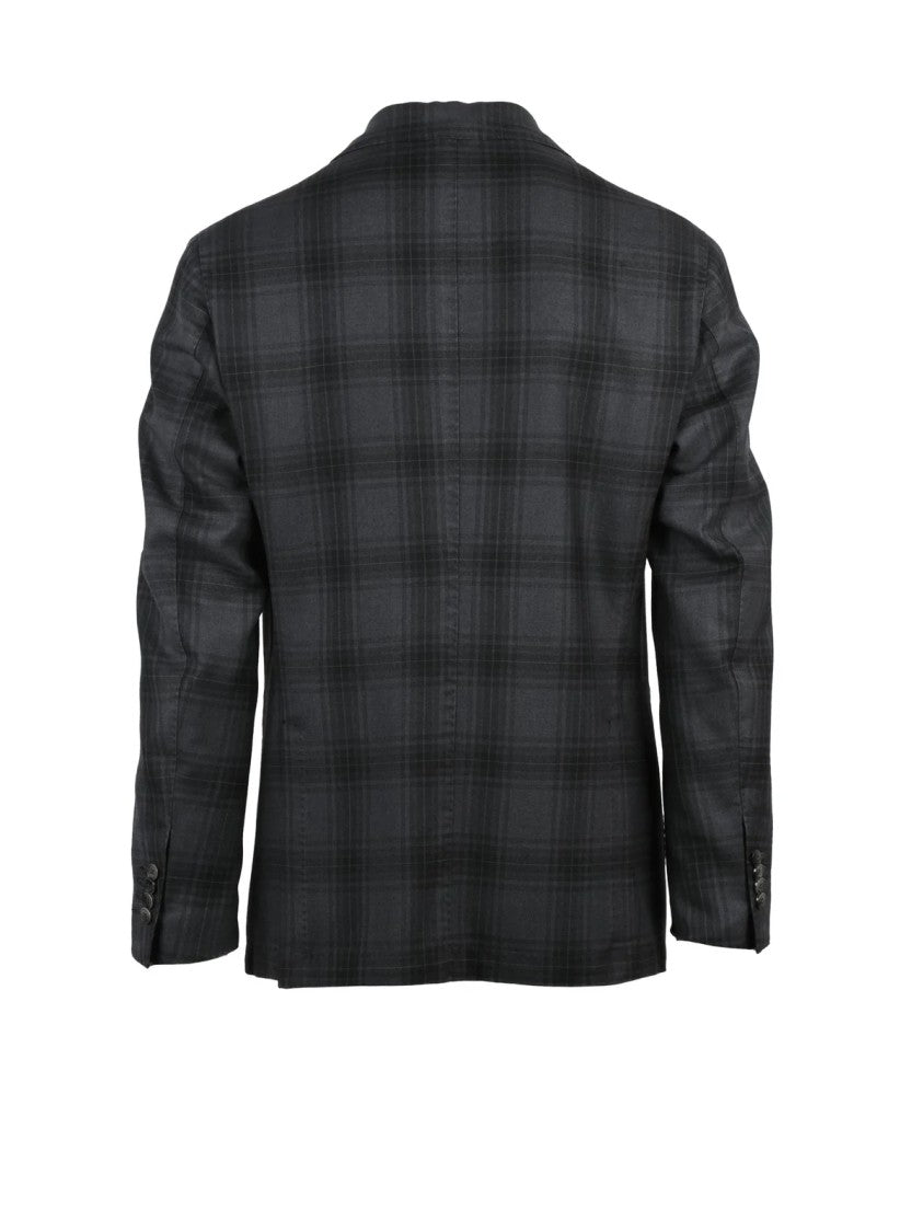 L.B.M. 1911 Rounded Wool Casual Jacket With Unlined Interior And Pin Detail