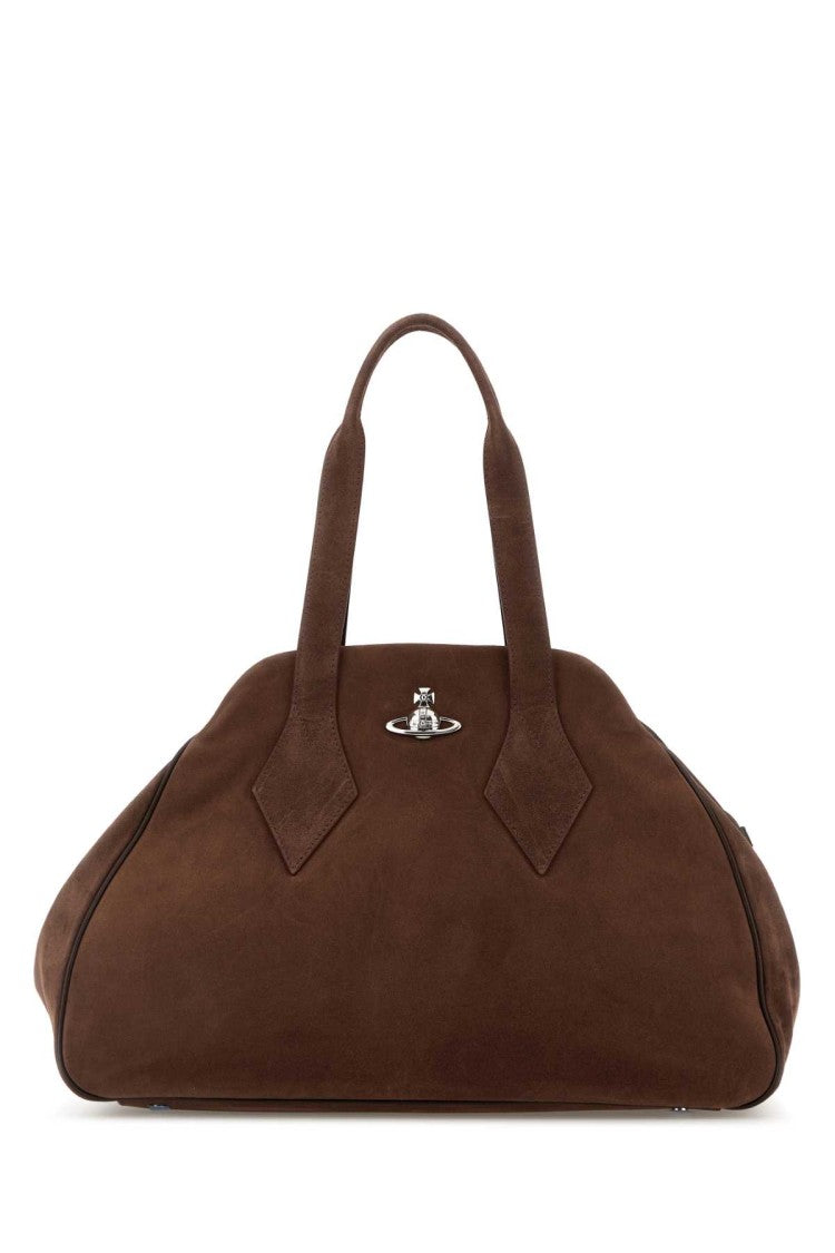 Vivienne Westwood Chocolate Suede Large Yasmine Shoulder Bag