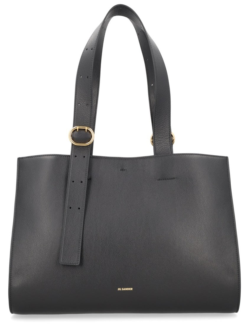 Jil Sander Cannoli Structured Wide Strap Tote Bag