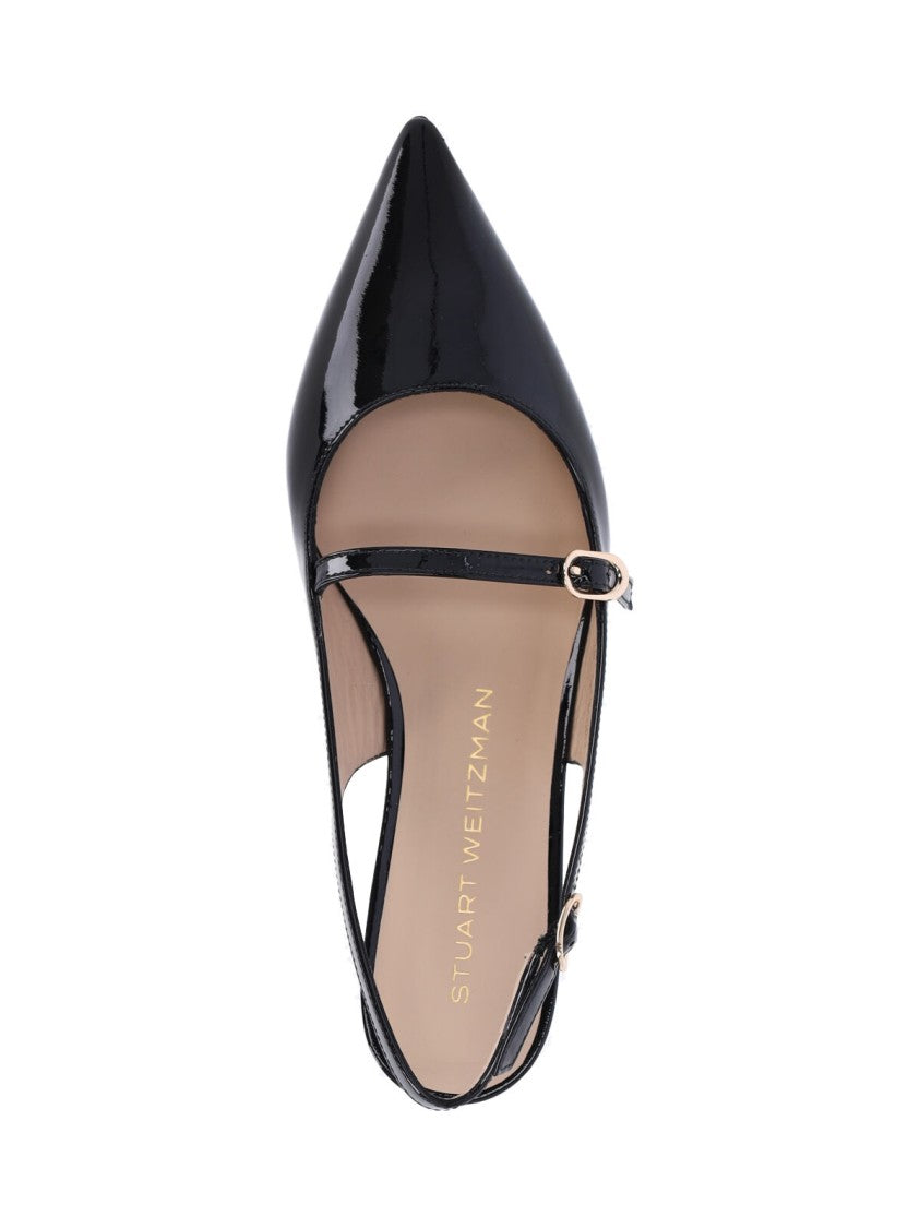 Stuart Weitzman "Emilia" Slingback Mules – Black