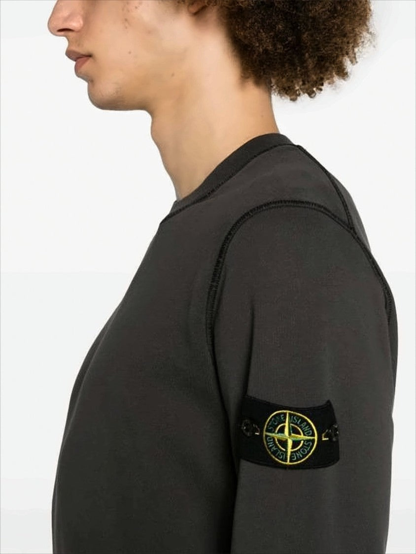 Stone Island Long-Sleeve Black Crewneck Sweatshirt