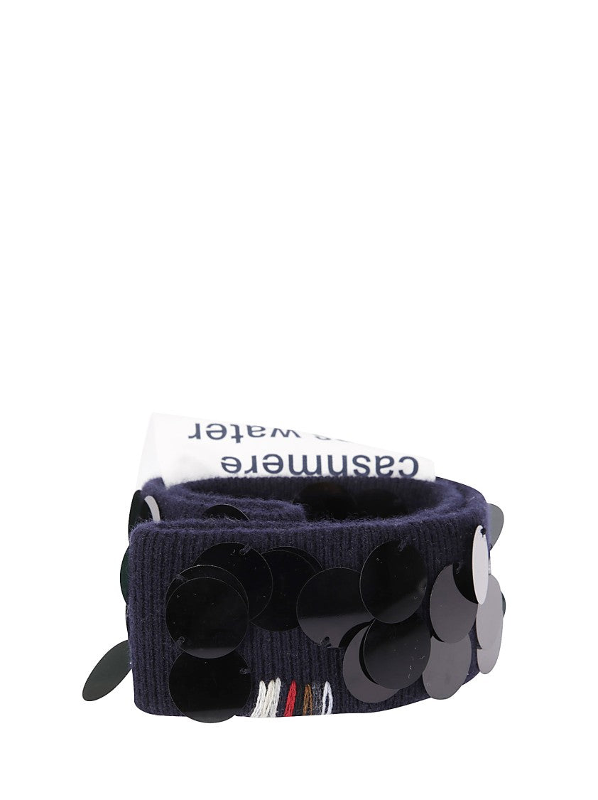 Extreme Cashmere Cashmere Belt With Sequins And Embroidered Logo