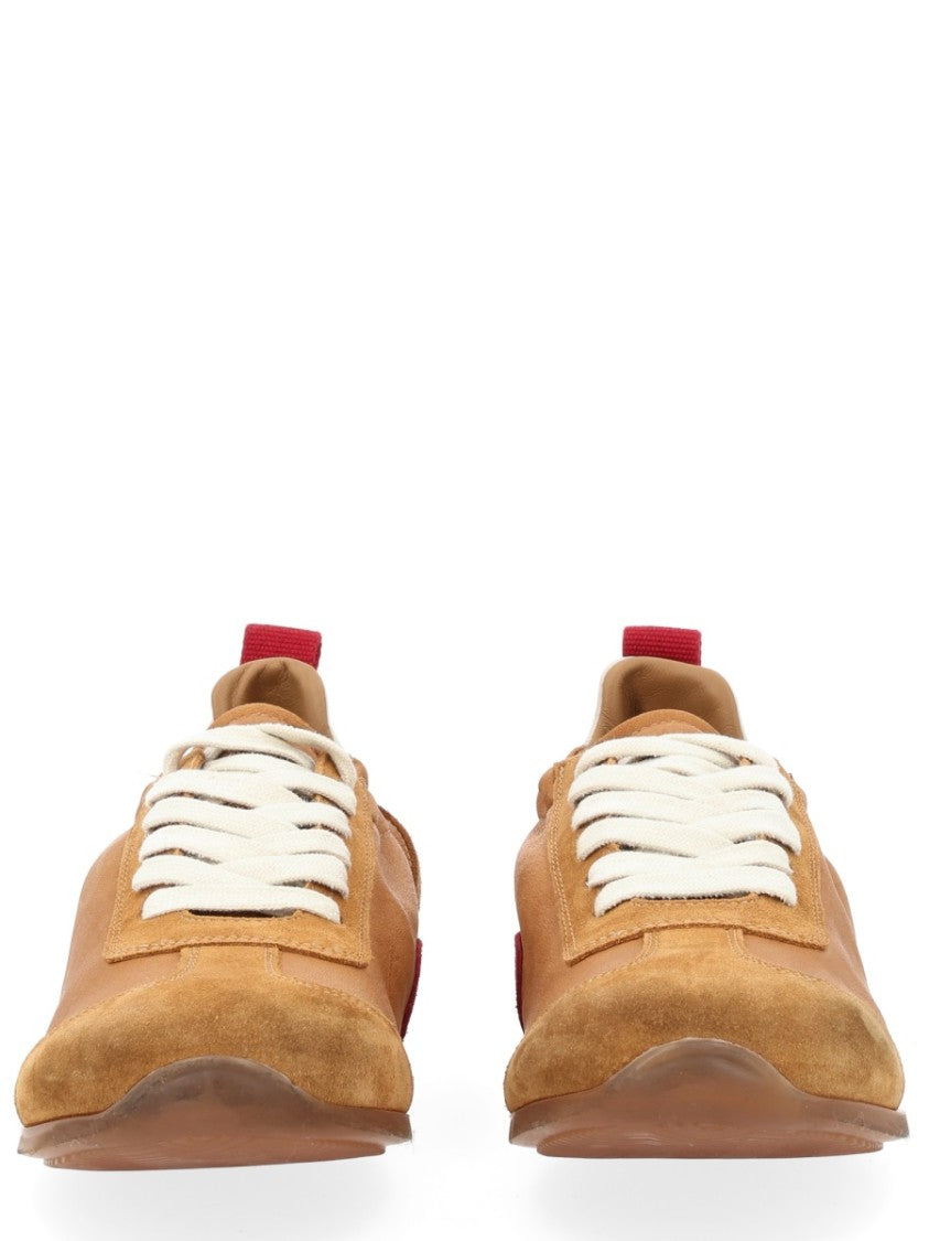 Uma Wang Tan Leather Suede Sneakers