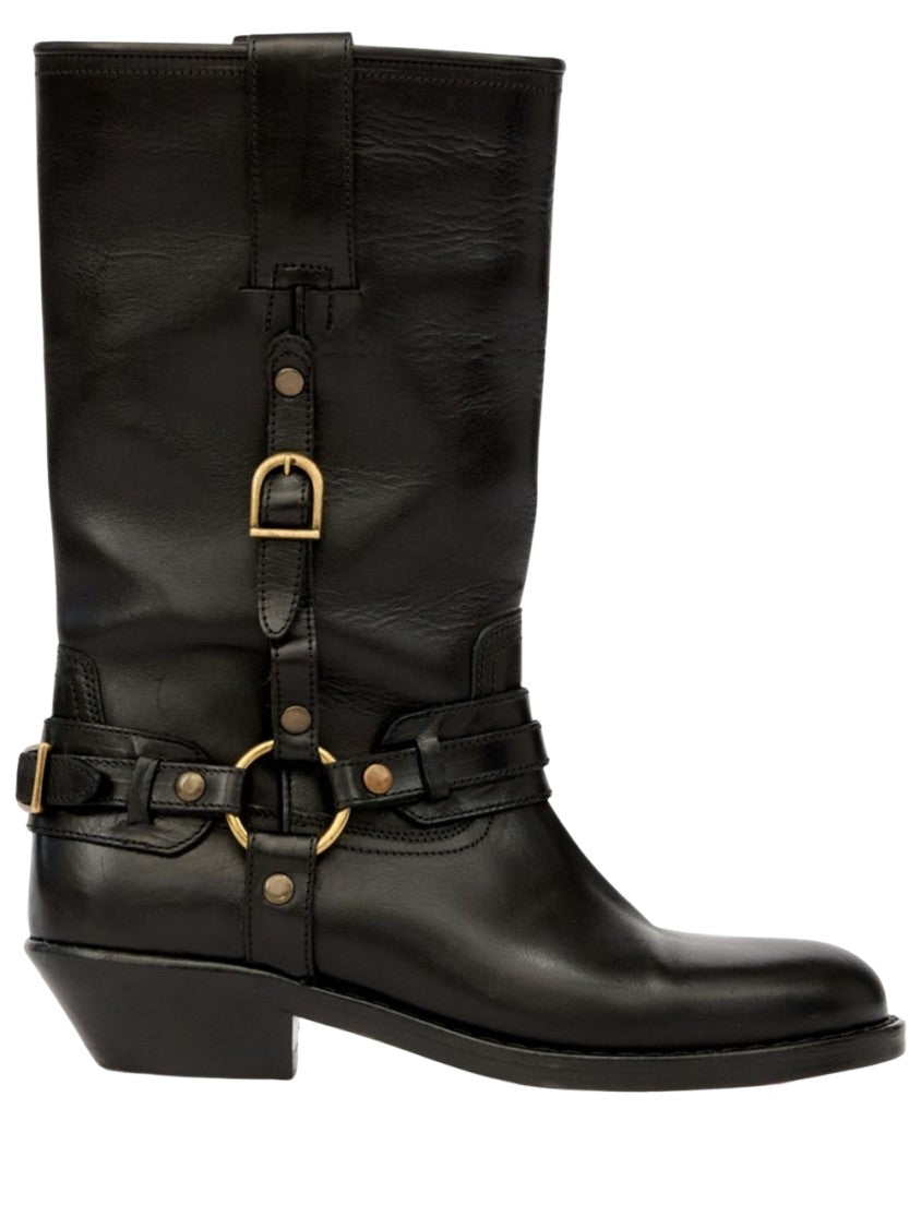 Isabel Marant Knee-High Leather Boots With Buckle Detail