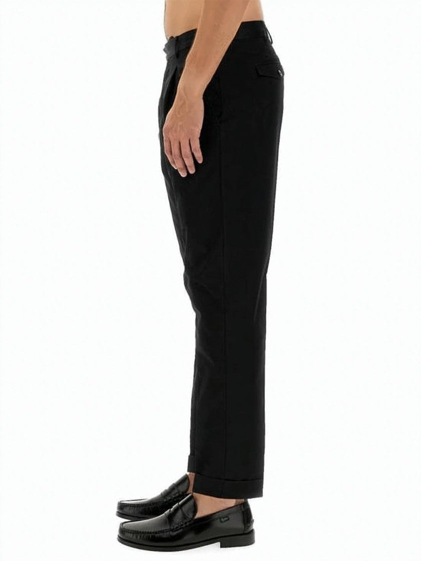 Pt Torino Tailored Straight Pants With Mid-Rise Waist And Cuffed Hem