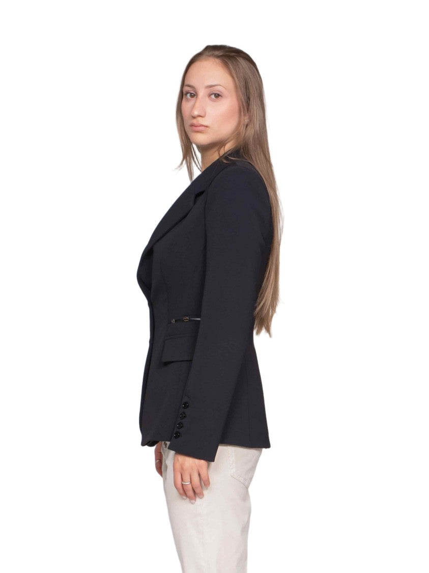 Elisabetta Franchi Tailored Black Blazer With Structured Shoulders And Classic Lapel
