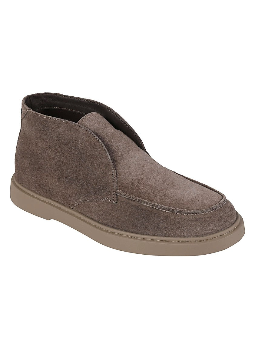 Baldinini Brown Suede Minimalist Ankle Boots