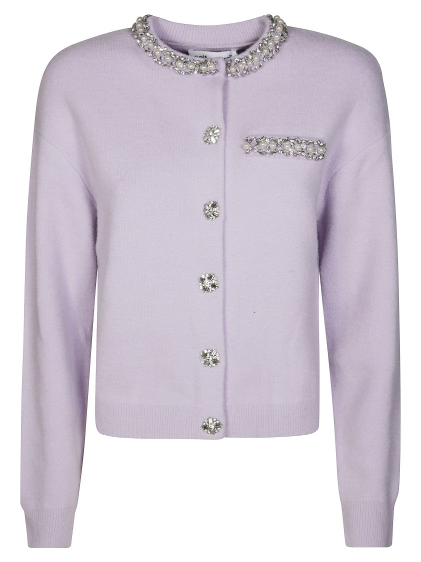 Self-Portrait Cristal Trim Cardigan