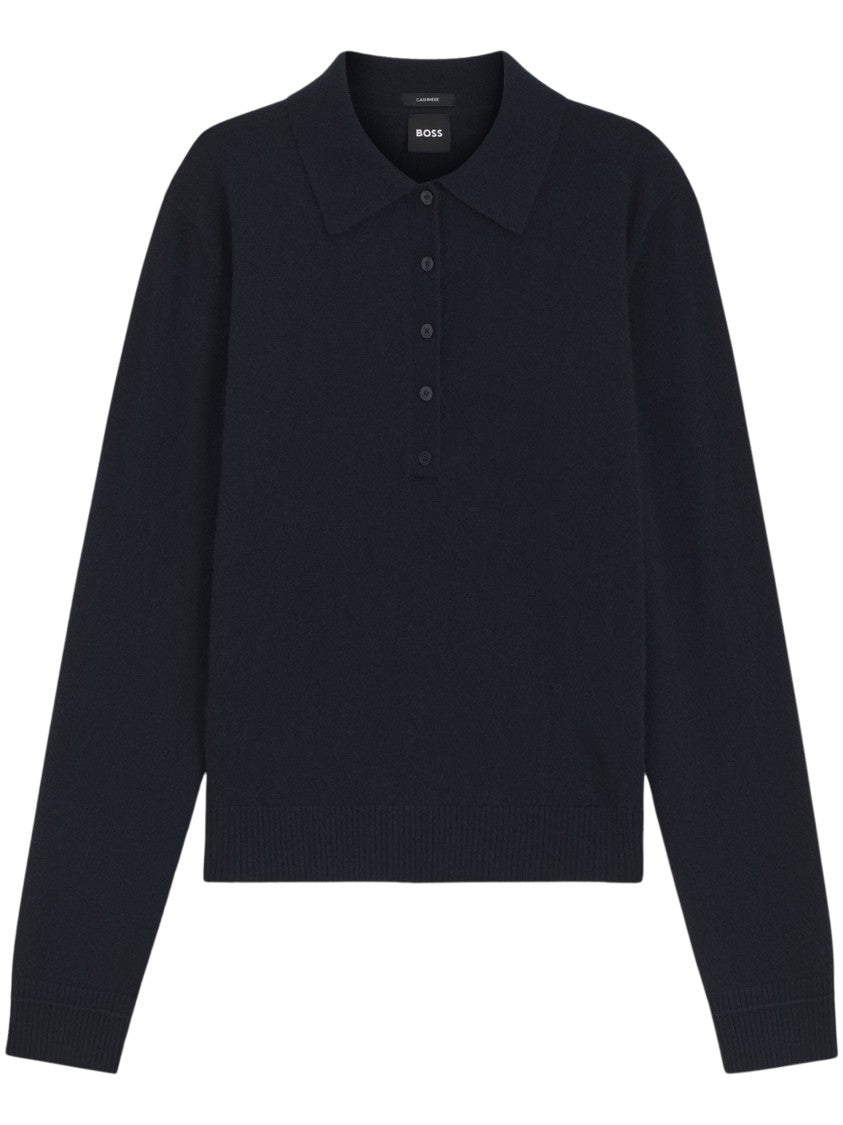 Boss Pure Cashmere Polo Sweater