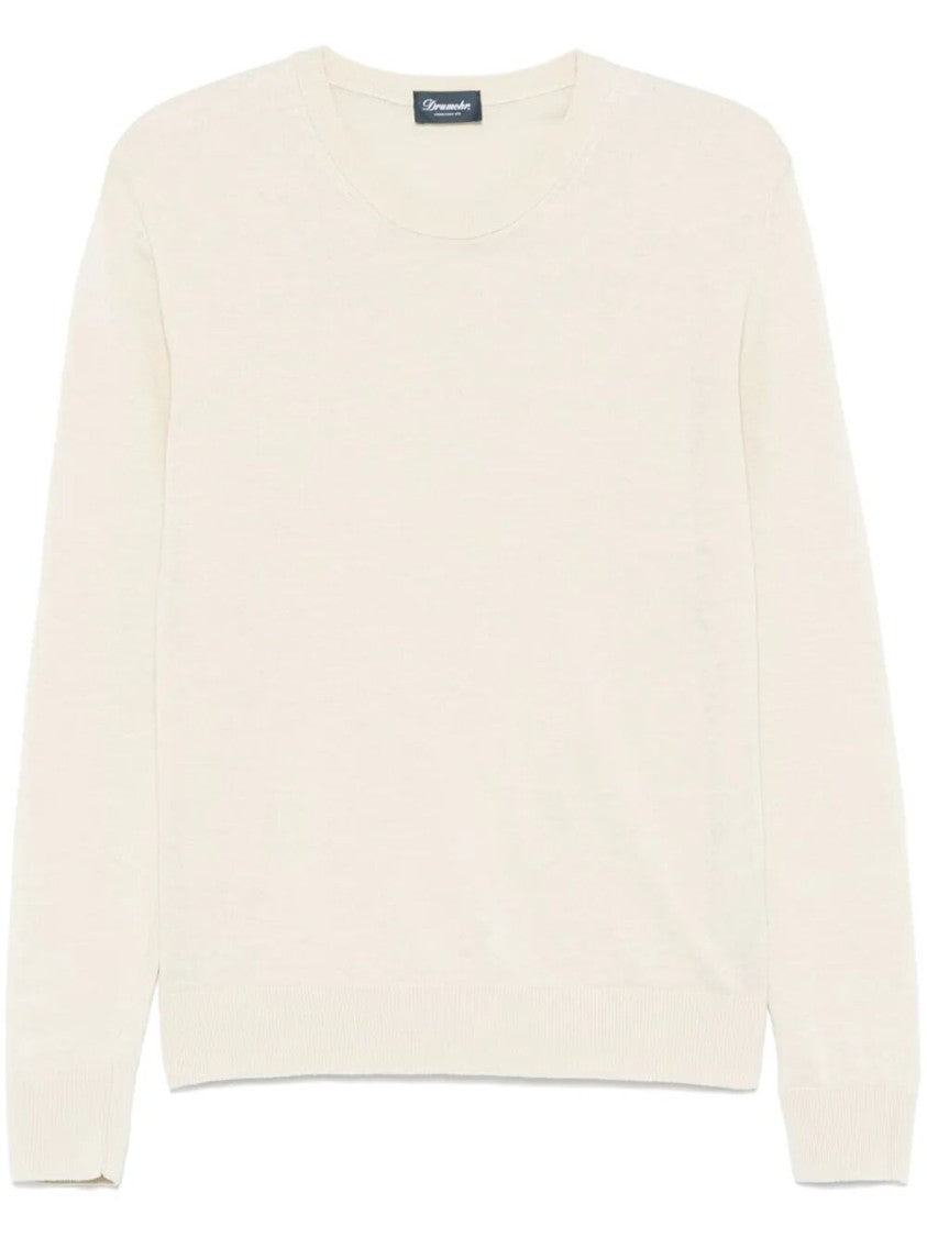 Drumohr Classic Linen Crew-Neck Sweater